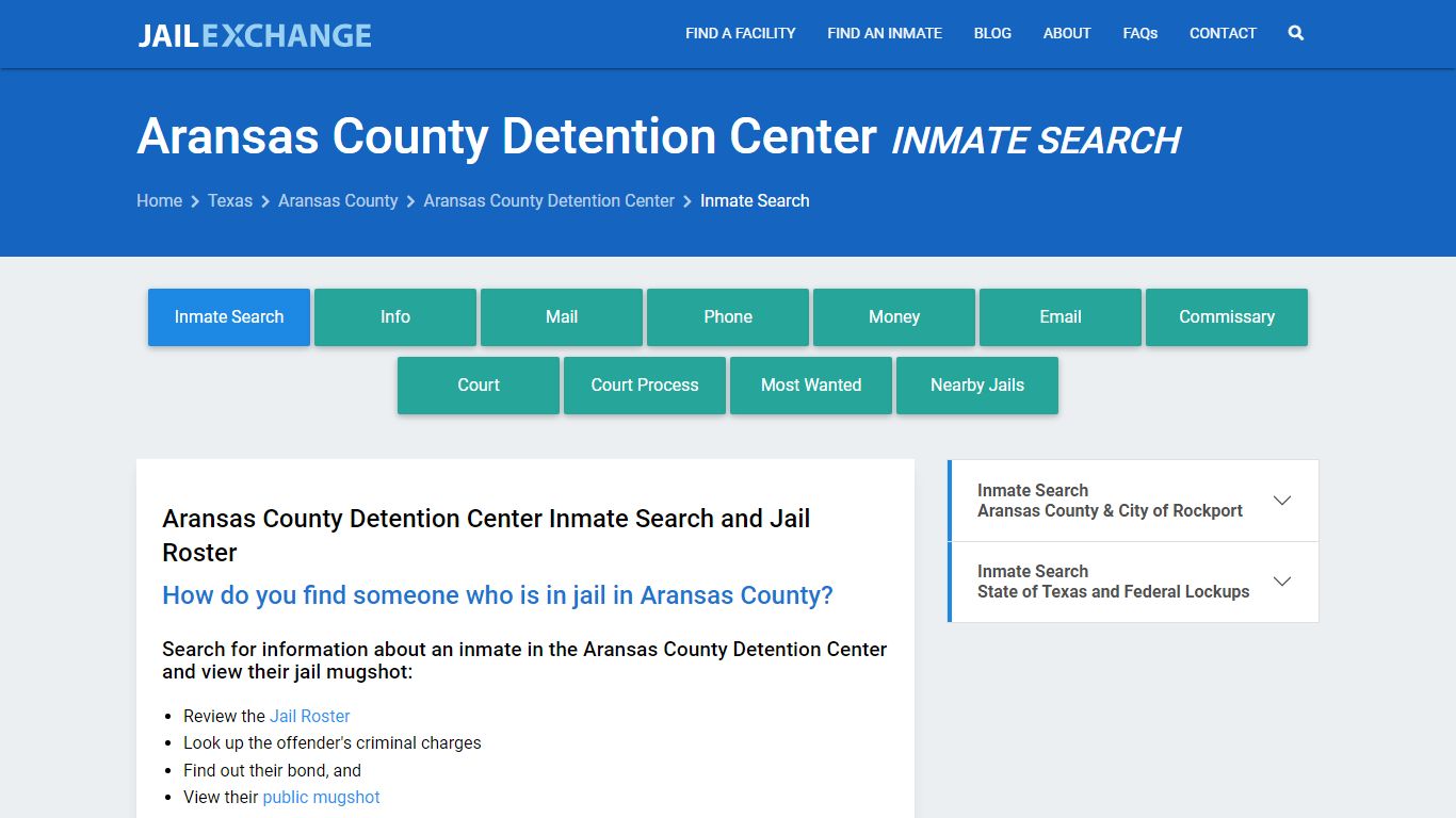 Aransas County Detention Center Inmate Search - Jail Exchange
